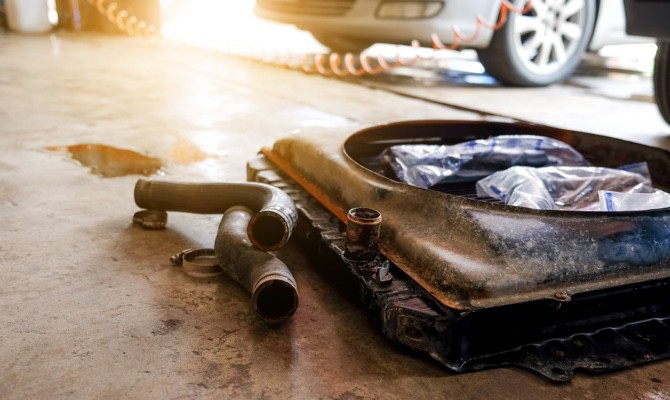 Engine-Parts-In-Garage