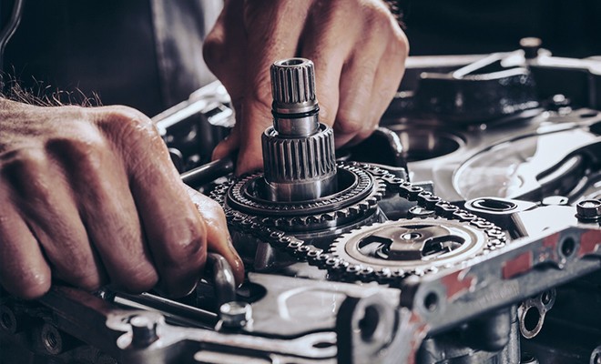 engine-and-transmission-being-repired